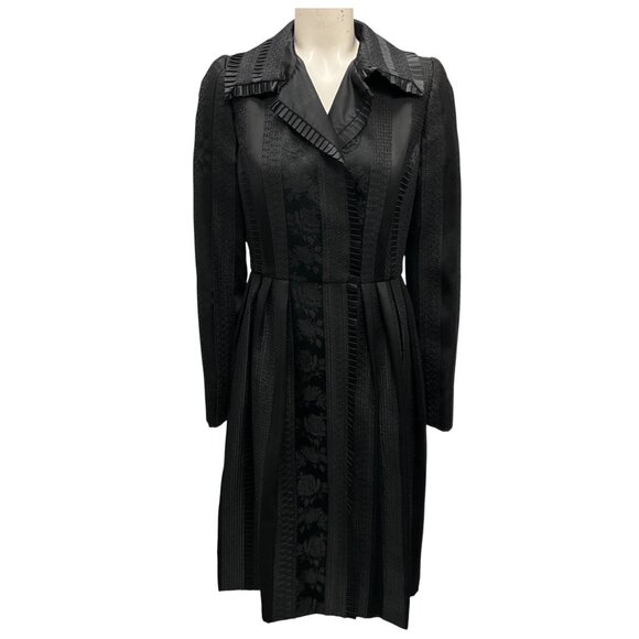 OSCAR DE LA RENTA VINTAGE BLACK JACQUARD DRESS - Picture 1 of 6